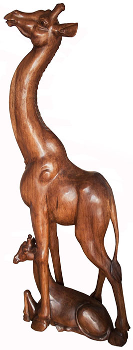 Giraffe With Child 150Cm Carving